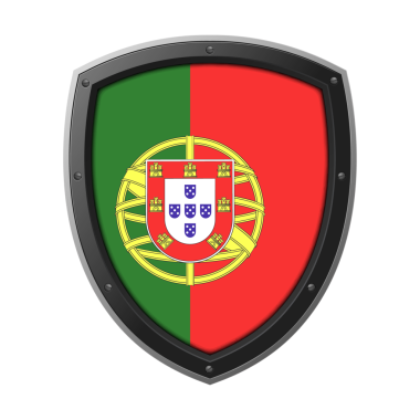 PORTUGAL Kalkan Amblemi, Metalik Koruyucu Çerçeveli PORTUGAL Bayrak Simgesi, Yüksek Kaliteli Şeffaf PNG Tasarımı