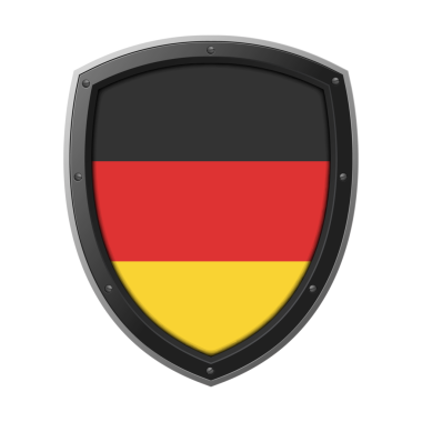 ALMANY Kalkan Amblemi, GERMANY Bayrak Rozet Simgesi Metalik Koruyucu Çerçeveli, Yüksek Kaliteli Şeffaf PNG Tasarımı