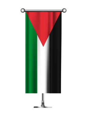 Metalik Kutupta Gerçekçi Ayakta Duran Soluk Soluklu Bayrak