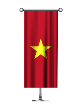 Metalik Kutupta Gerçekçi Ayakta Duran VIETNAM Bayrağı