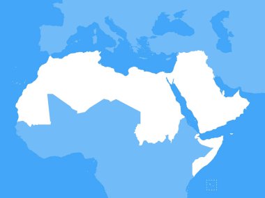 Arap Dünyası Haritası, Orta Doğu ve Kuzey Afrika Ülkelerinin Haritası
