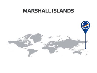 MARSHall Adaları Dünya Haritasında Pin 'in Gövdesinde Yer Pimi
