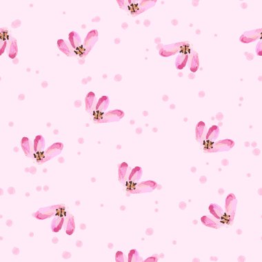 Zarif Çiçekler ve Dekoratif Tasarım Yaprakları ile Kusursuz Çiçek Deseni Arkaplanı