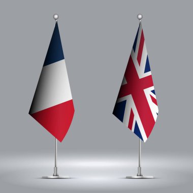 İki Ayakta Bayrak Fransa 'ya karşı Birleşik Krallık' ı temsil ediyor.