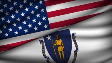 ABD ve Massachusetts Eyaleti 'nin iki bayraklı yüksek kaliteli geçmişi var.