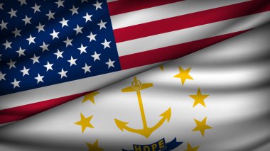 ABD ve Rhode Island Eyaleti 'nin iki bayrağıyla yüksek kaliteli bir geçmişi var.