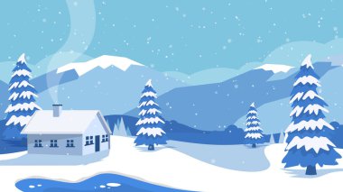 Yağan Kar Taneleri ve Soğuk Mevsim Atmosferiyle Güzel Kış Arkaplanı