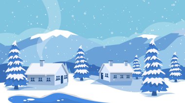 Yağan Kar Taneleri ve Soğuk Mevsim Atmosferiyle Güzel Kış Arkaplanı