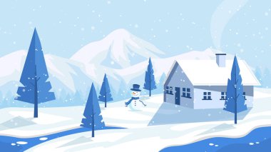 Yağan Kar Taneleri ve Soğuk Mevsim Atmosferiyle Güzel Kış Arkaplanı