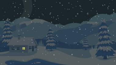 Yağan Kar Taneleri ve Soğuk Mevsim Atmosferiyle Güzel Kış Arkaplanı