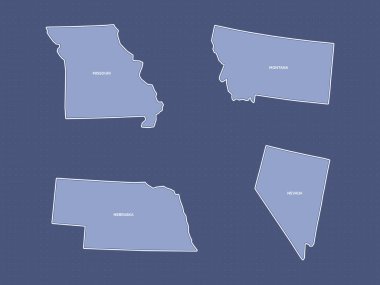 Missouri, Montana, Nebraska ve Nevada Haritaları