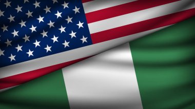 ABD ve Nijerya 'nın İki Bayrağı ile Yüksek Kalite