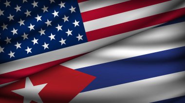 ABD ve Küba 'nın İki Bayrağı ile Yüksek Kalite