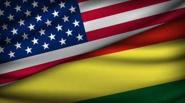 ABD ve Bolivya 'nın İki Bayrağı ile Yüksek Kalite