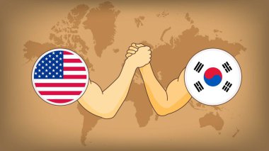 Yüksek Kaliteli arka plan, Güney Kore 'nin ABD' ye Karşı Eller Dövüşü