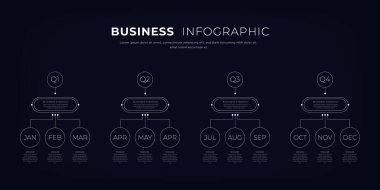 Tüm Yıl Strateji Planı veya Proje Zaman Çizelgesi İçin 12 Adımlı Bilgi Tasarımı