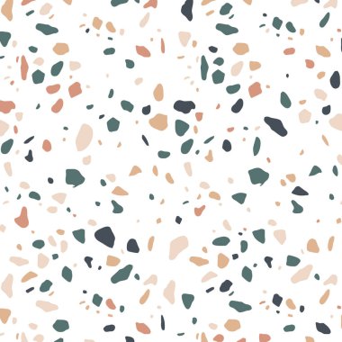 Kusursuz Soyut Terrazzo Desen Tasarımı Geometrik Şekiller ve Modern ve Zarif Dekor Renk Paleti