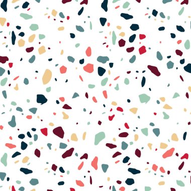 Kusursuz Soyut Terrazzo Desen Tasarımı Geometrik Şekiller ve Modern ve Zarif Dekor Renk Paleti