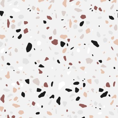 Kusursuz Soyut Terrazzo Desen Tasarımı Geometrik Şekiller ve Modern ve Zarif Dekor Renk Paleti