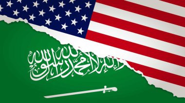 ABD ve KSA Kimliğinden İllüstrasyon Vektörü