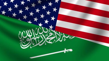 ABD ve KSA Kimliğinden İllüstrasyon Vektörü