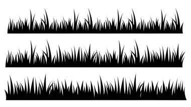 Siluet Çimenleri Beyaz Arkaplanda Ayrı Tutuldu