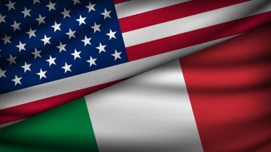 ABD ve İtalya 'nın İki Bayrağı ile Yüksek Kalite