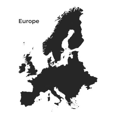 Avrupa Kıtasının Vektör İllüstrasyon Haritası