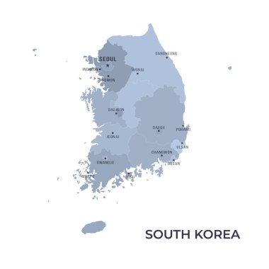 Güney Kore 'nin Sınır ve Meşhur Şehirleri Haritası