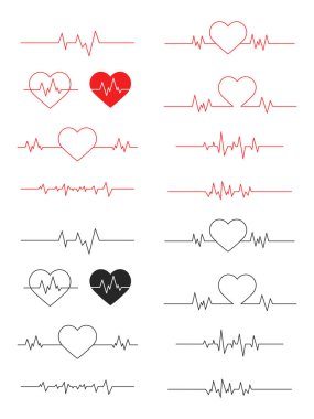Kalp atışı Çizgisi Tasarımı Sağlık ve Aşk Kavramları için kullanılabilir