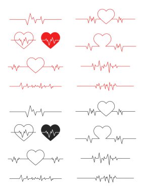Kalp atışı Çizgisi Tasarımı Sağlık ve Aşk Kavramları için kullanılabilir