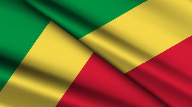 CONGO 'nun Ulusal Arkaplanı İki Dalgalı Bayrak