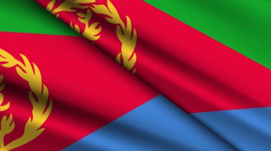 ERITREA 'nın Ulusal Arkaplanda İki Dalgalı Bayrak