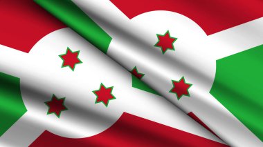 İki Dalgalı Bayraklı BURUNDI 'nin Ulusal Arkaplanı