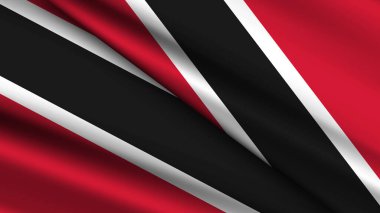 TRINIDAD VE TOBAGO Ulusal Arkaplanda İki Dalgalı Bayrak