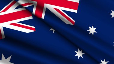 AUSTRALYA 'nın Ulusal Arkaplanda İki Dalgalı Bayraklar