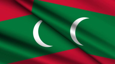 MALDIVES 'in Ulusal Arkaplanda İki Dalgalı Bayraklar