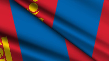 Mongo 'nun Ulusal Arkaplanı İki Dalgalı Bayraklar