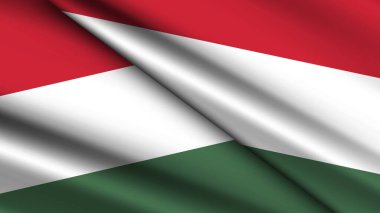 İki Dalgalı Bayraklı HUNGARY 'ın Ulusal Arkaplanı