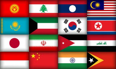 Çeşitli Bölgelerden Geniş Çeşitli ve Eşsiz Bayraklar Koleksiyonu