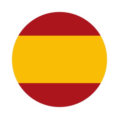 İspanya sivil bayrağı ve asteğmen. İspanya bayrak dairesi ikonu. İspanya bayrağı..