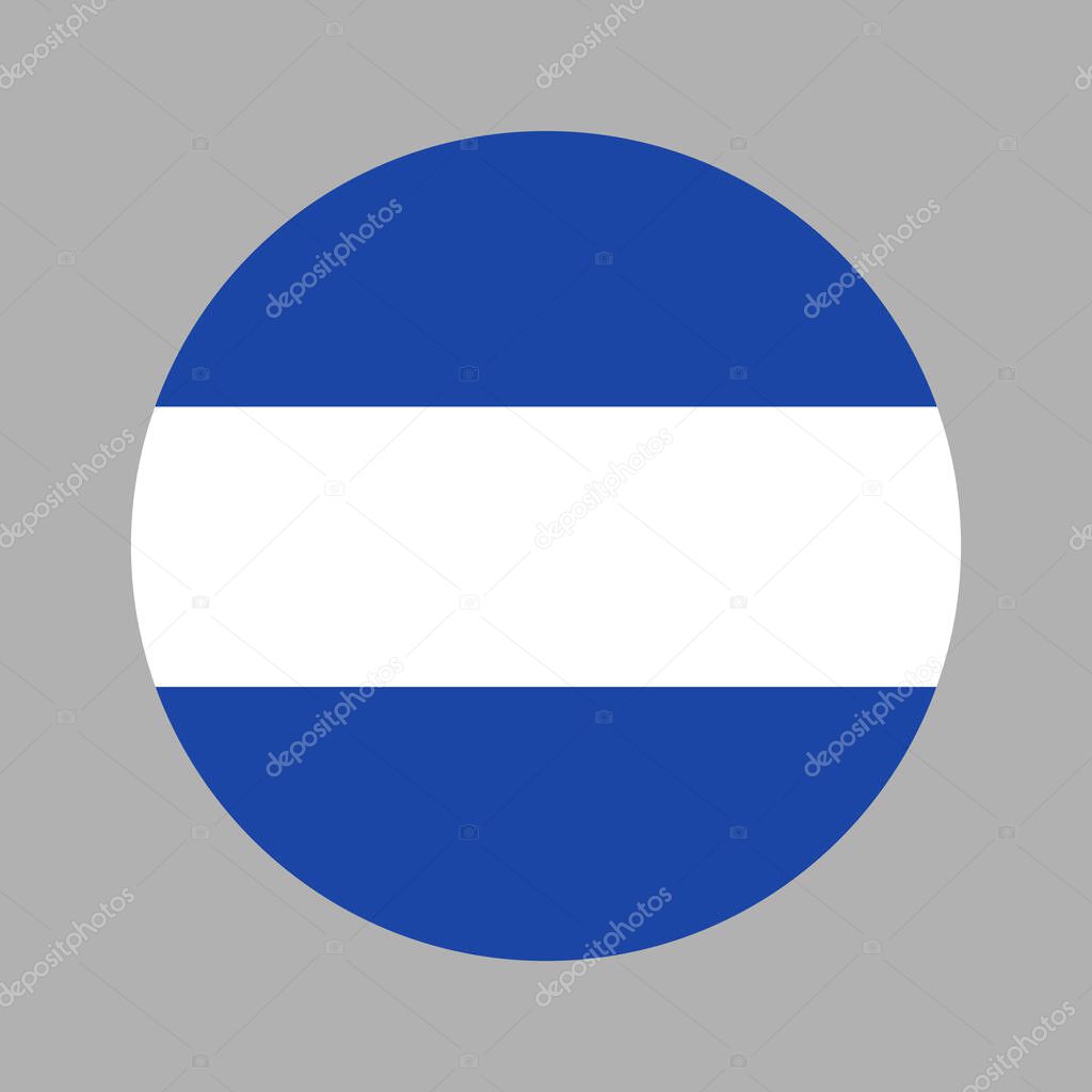 Round El Salvador civil flag. Salvadoran flag button. Flag of Salvador circle sticker, badge, icon, map pin, background.