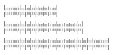Metrik cetvel simgeleri. Çizelge 10, 15, 20 cm. Cetvel için santimetre cinsinden terazi seti. Ölçme aletleri. Ölçüm göstergeleri cm. Siyah şablonlar ölçülüyor. Uzunluk, yükseklik, mesafe, dikiş aracı