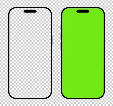 Akıllı telefon basit çerçeveler. Modern alet sembolleri. Aygıt ön görünümü. Boş akıllı telefon ekranı seti, yeşil ekran şablonları. Web sitesi tasarımı için imza, evet, mobil uygulama. Siyah cep telefonu düz simgeleri.