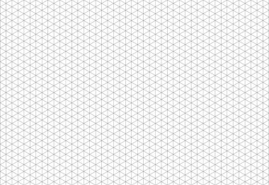 İzometrik ızgara. Siyah kılavuz çizgileri beyaz arka planda izole edilmiş. Defter sayfası boş. Üç boyutlu perspektif arkaplanı. Okul için defter yapımı için matematik, tipografi kalıbı.