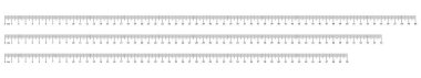 Ölçüm tabloları 50, 55, 60 santimetre. Elli, elli beş, altmış santimlik bir cetvel seti. Uzunluk ölçümü matematik, mesafe, yükseklik, dikiş aracı, şablon.