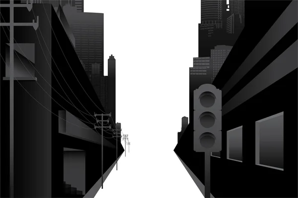 Ciudad y calle — Vector de stock