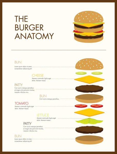 Hamburguesa construidos ups — Archivo Imágenes Vectoriales