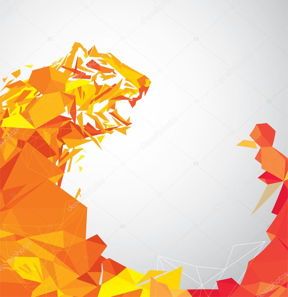 Polygon digital tiger illustration