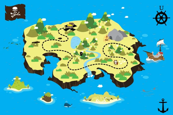 Define Adası Haritası — Stok Vektör